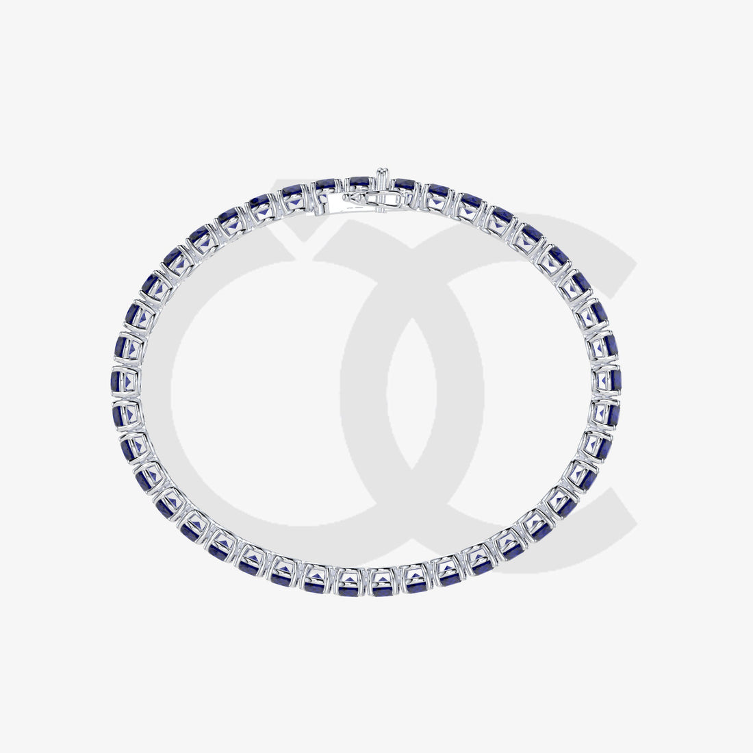 Bracelet with Blue Sapphire on a White Gold