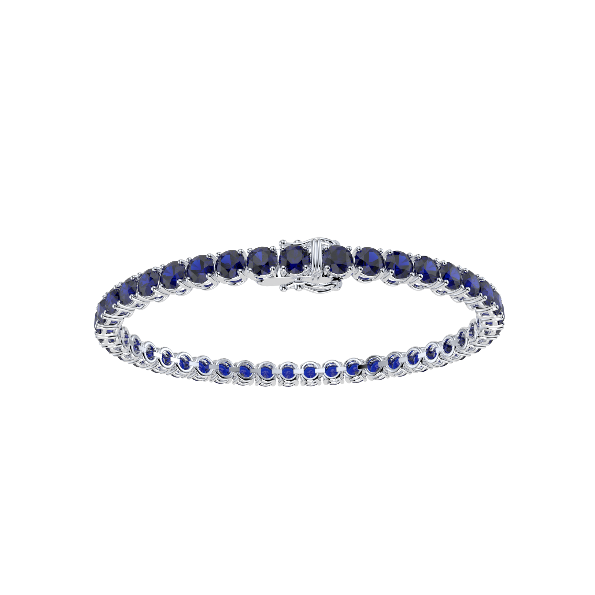 Bracelet with Blue Sapphire on a White Gold