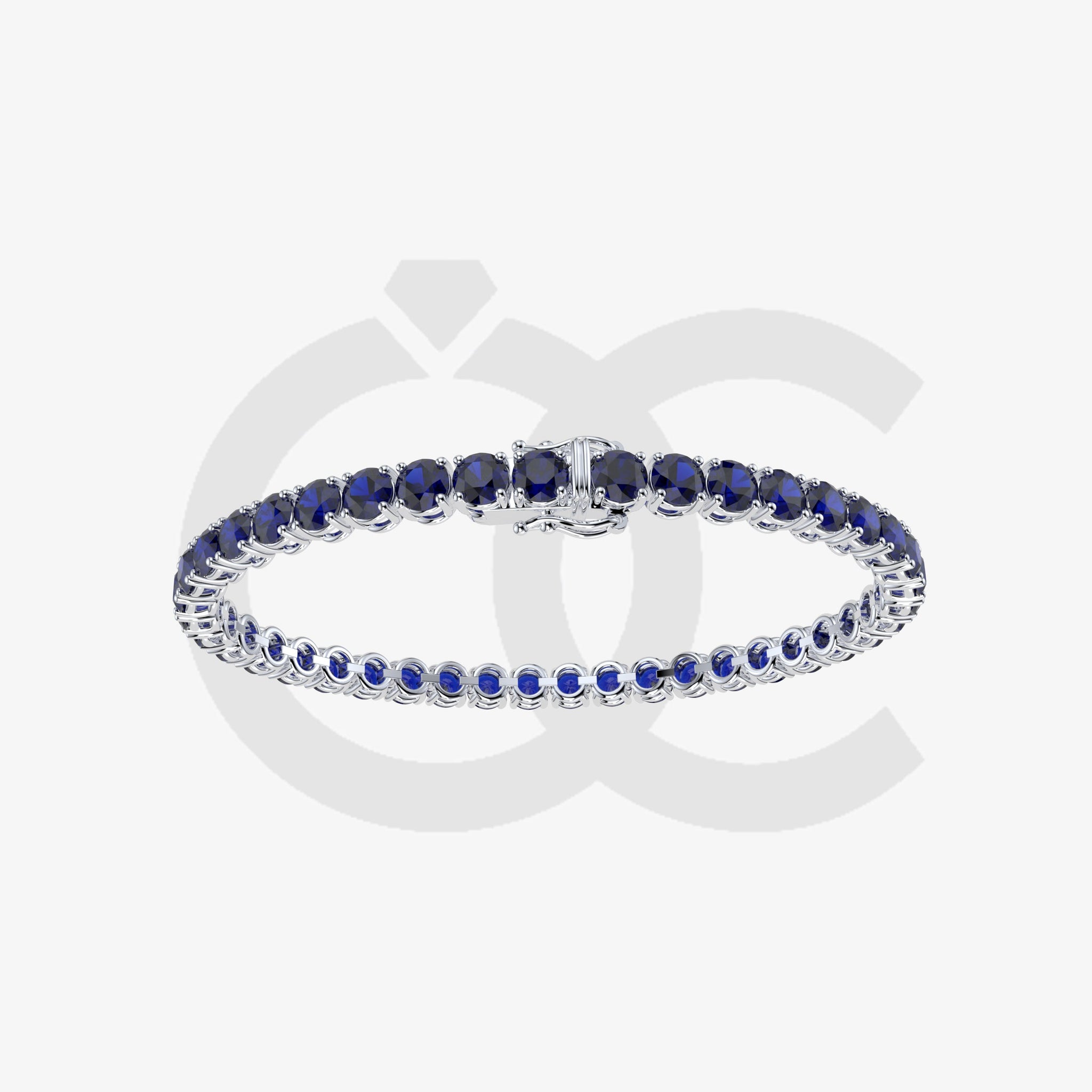Bracelet with Blue Sapphire on a White Gold