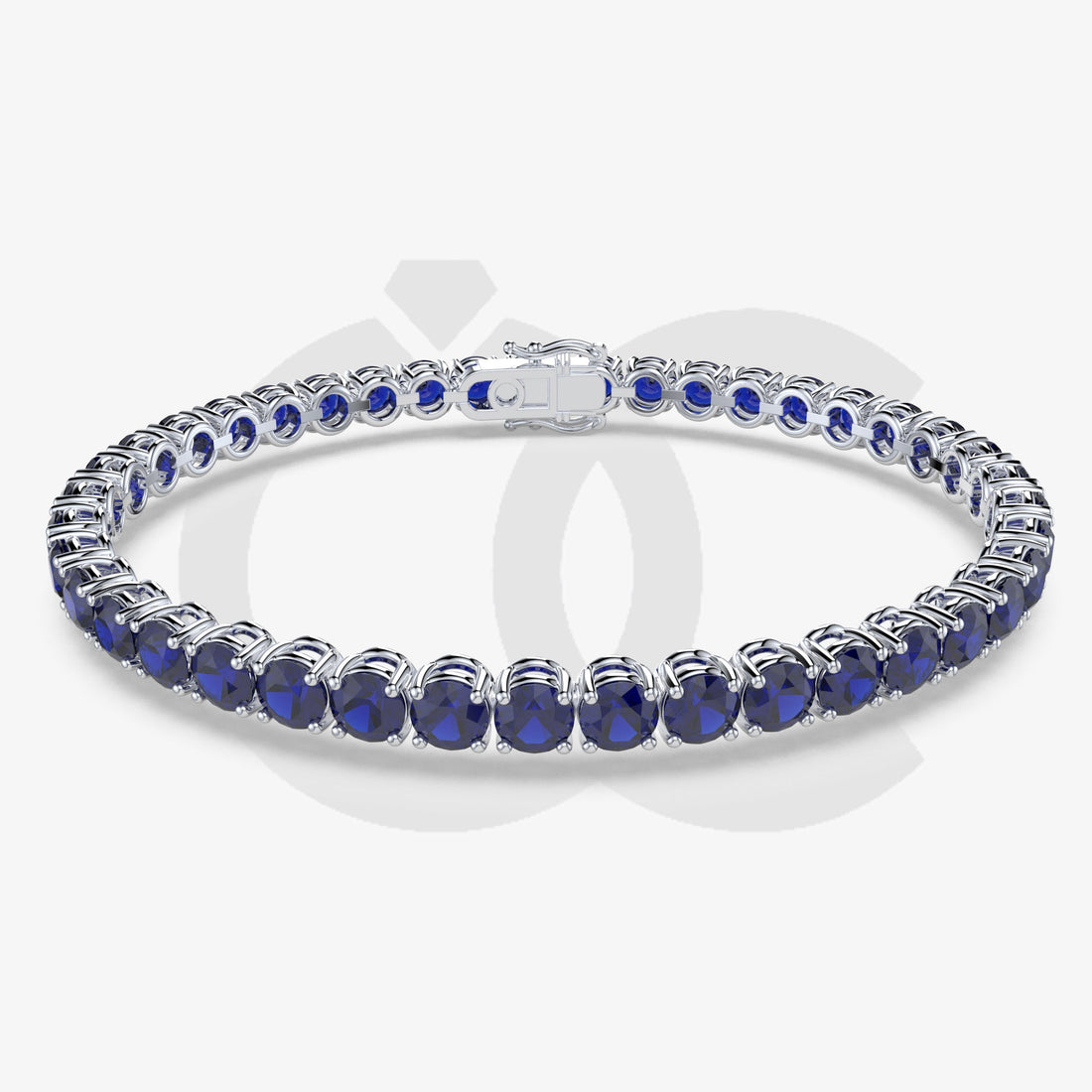 Bracelet with Blue Sapphire on a White Gold