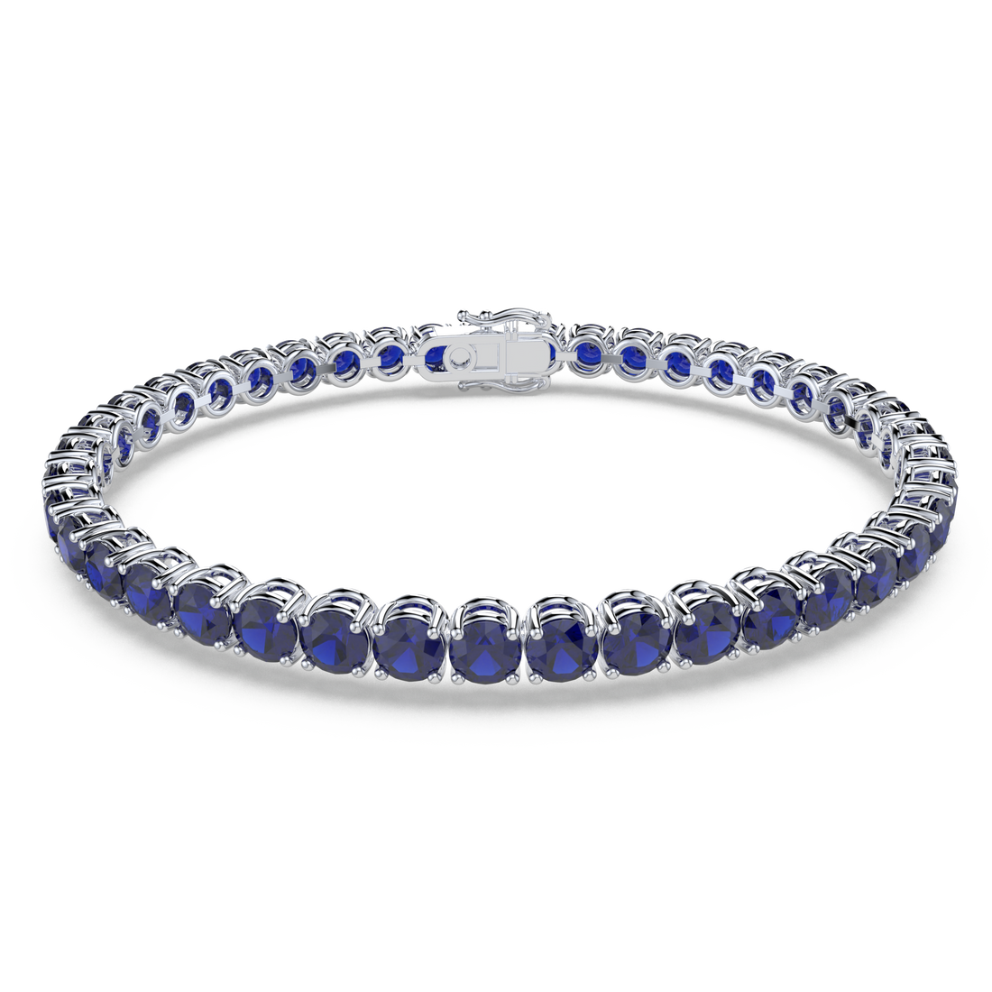 Bracelet with Blue Sapphire on a White Gold