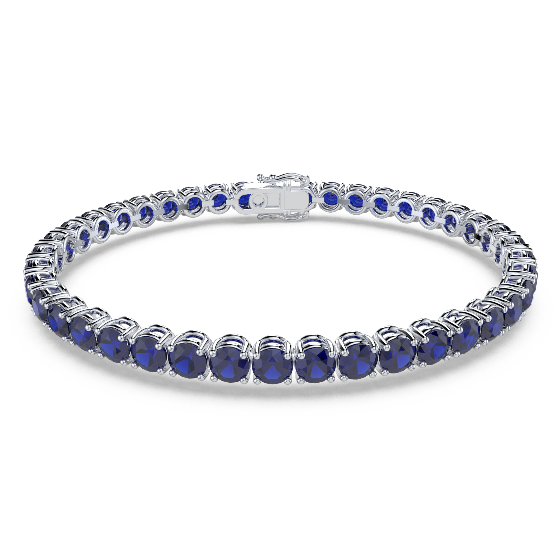 Bracelet with Blue Sapphire on a White Gold