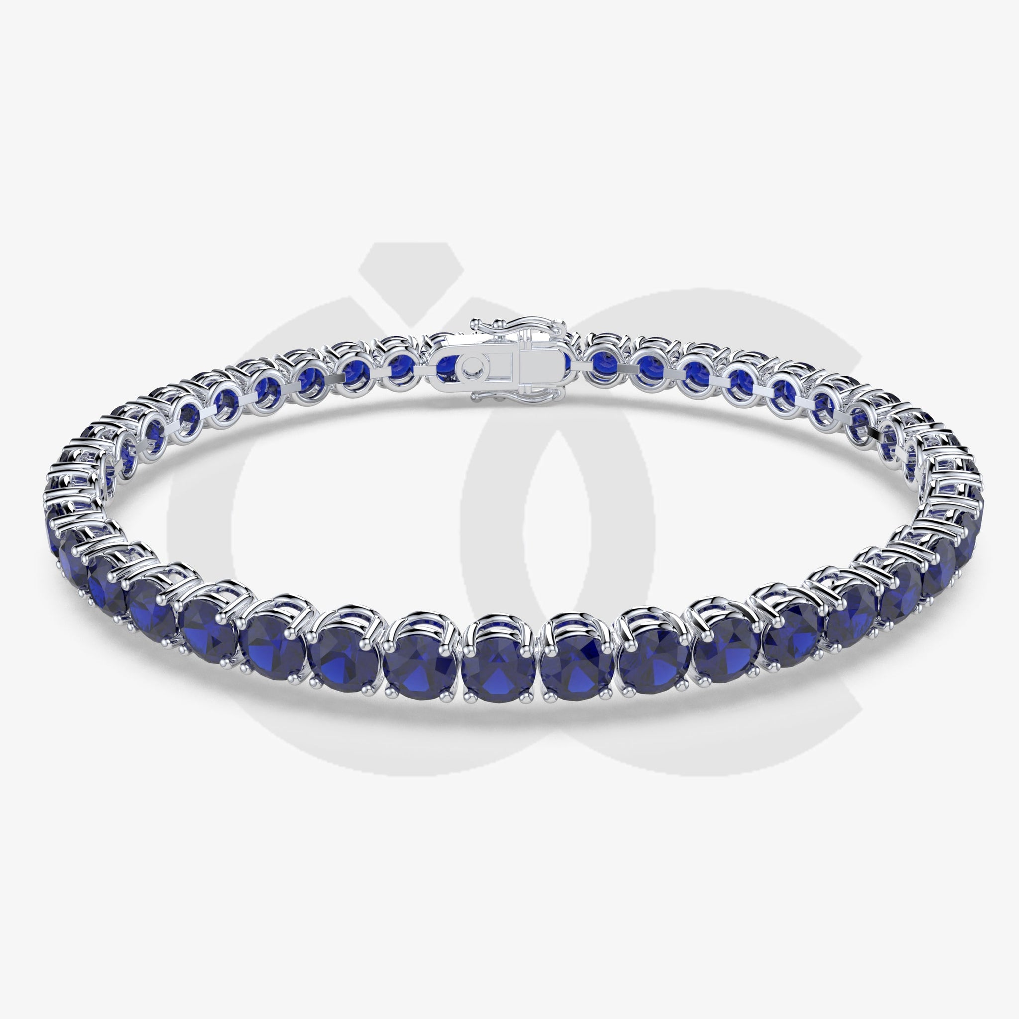 Bracelet with Blue Sapphire on a White Gold