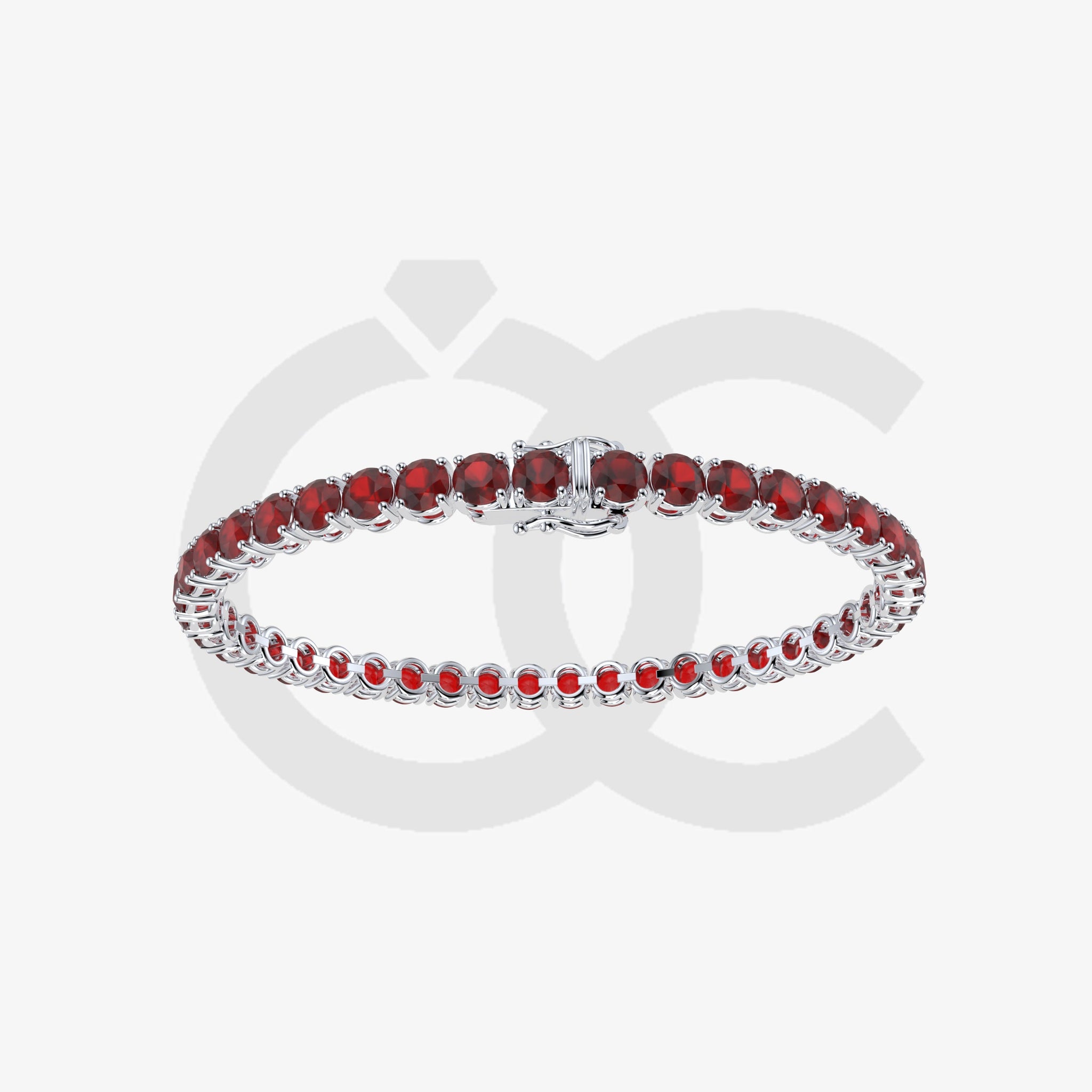 Bracelet with Ruby on a White Gold