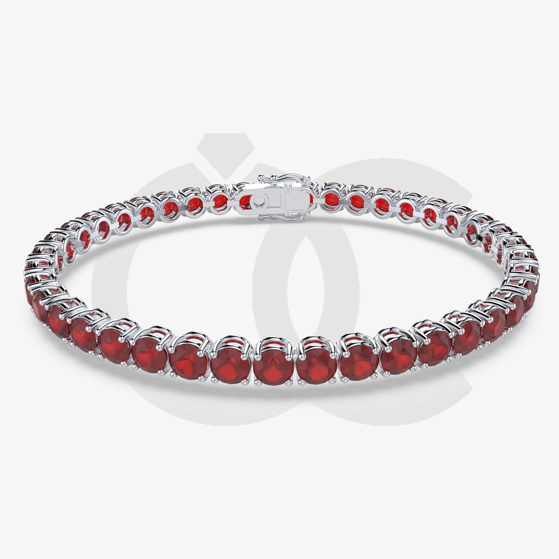 Bracelet with Ruby on a White Gold