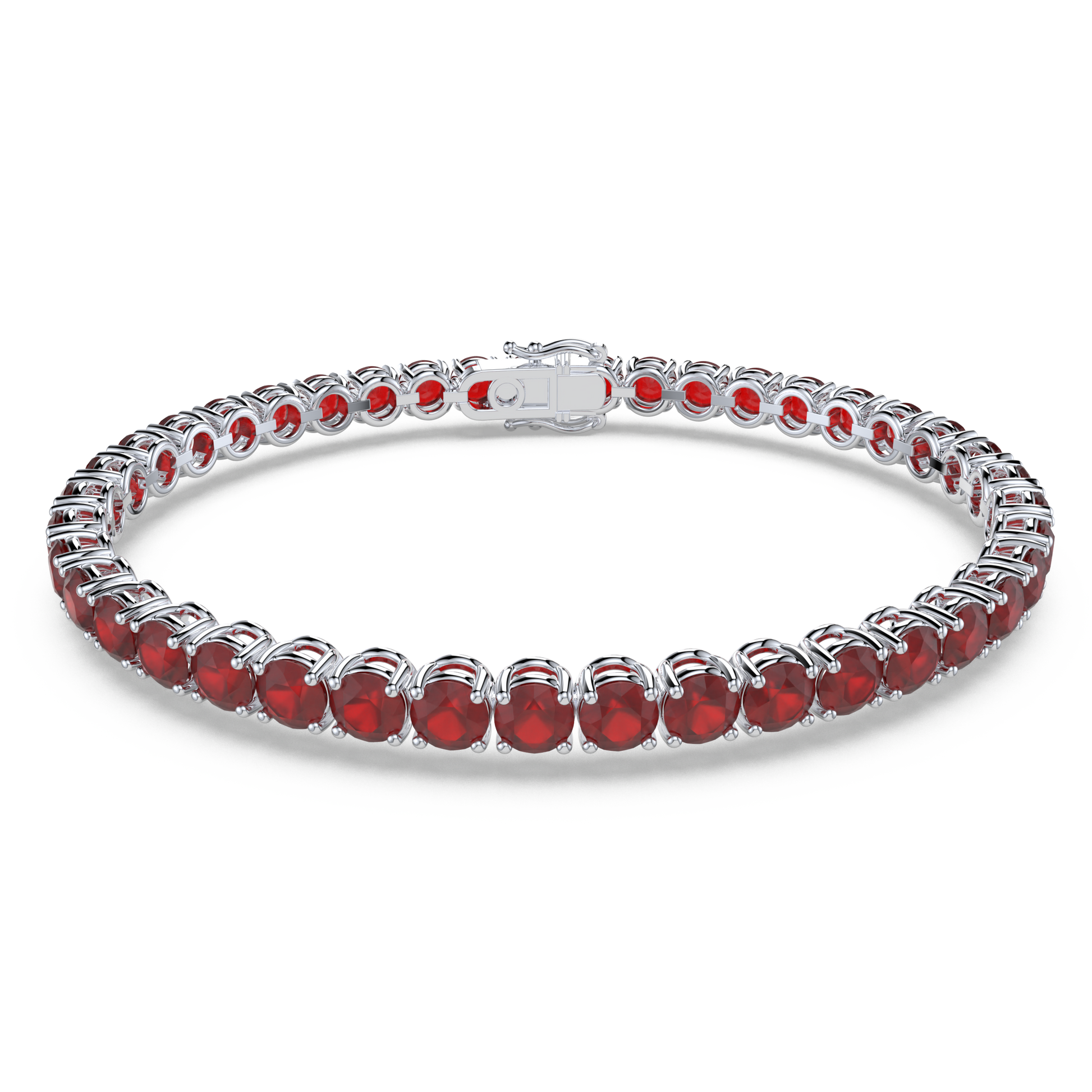 Bracelet with Ruby on a White Gold