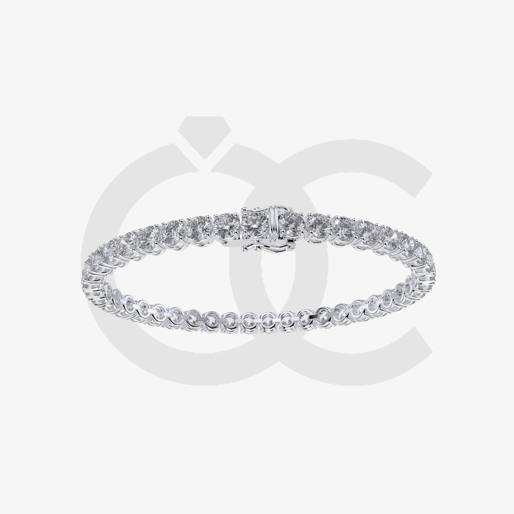 Bracelet with Natural Diamond on a White Gold