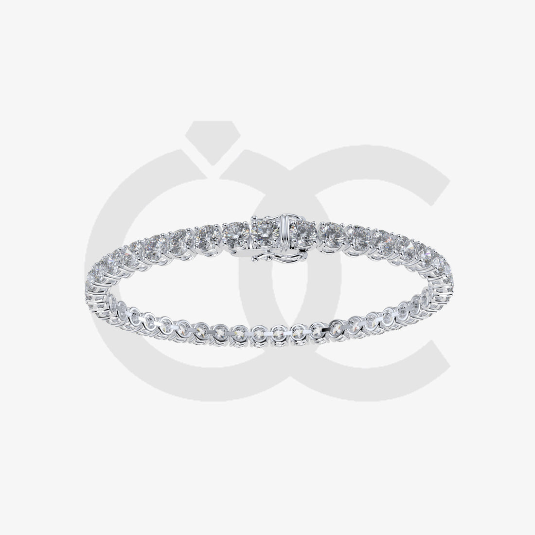 Bracelet with Natural Diamond on a White Gold