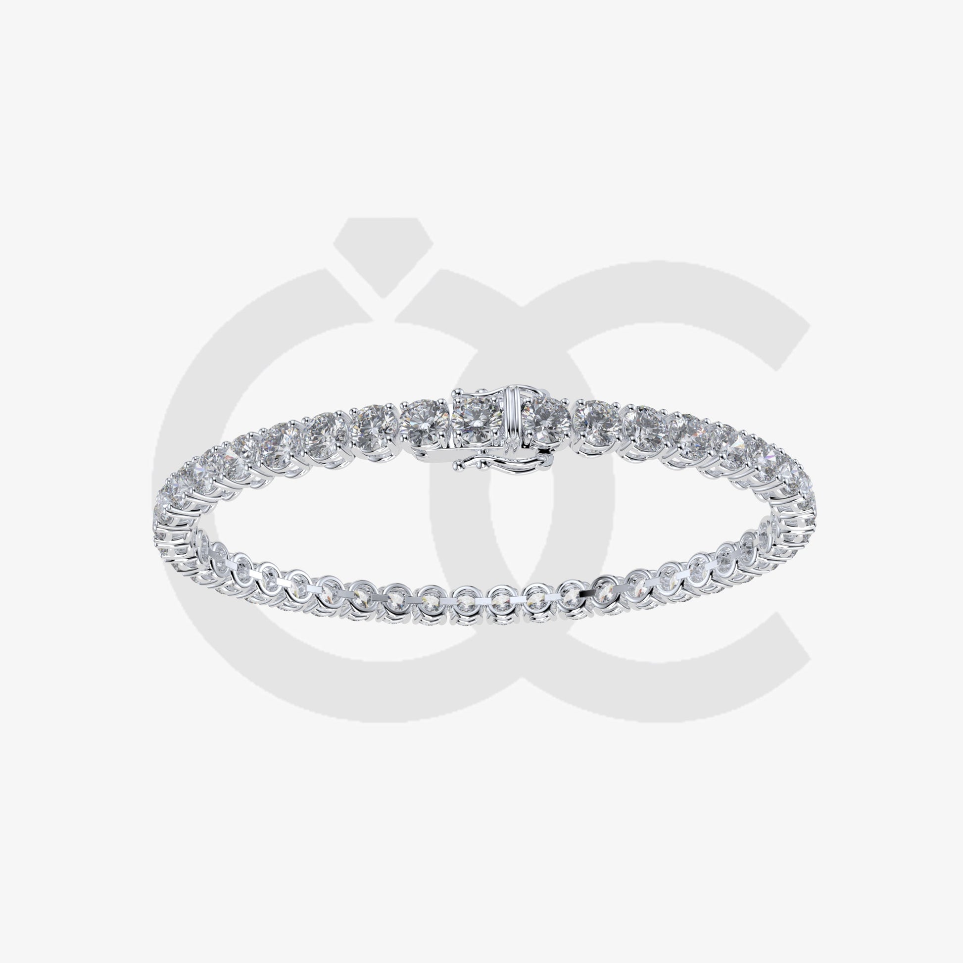 Bracelet with Lab Grown Diamond on a White Gold