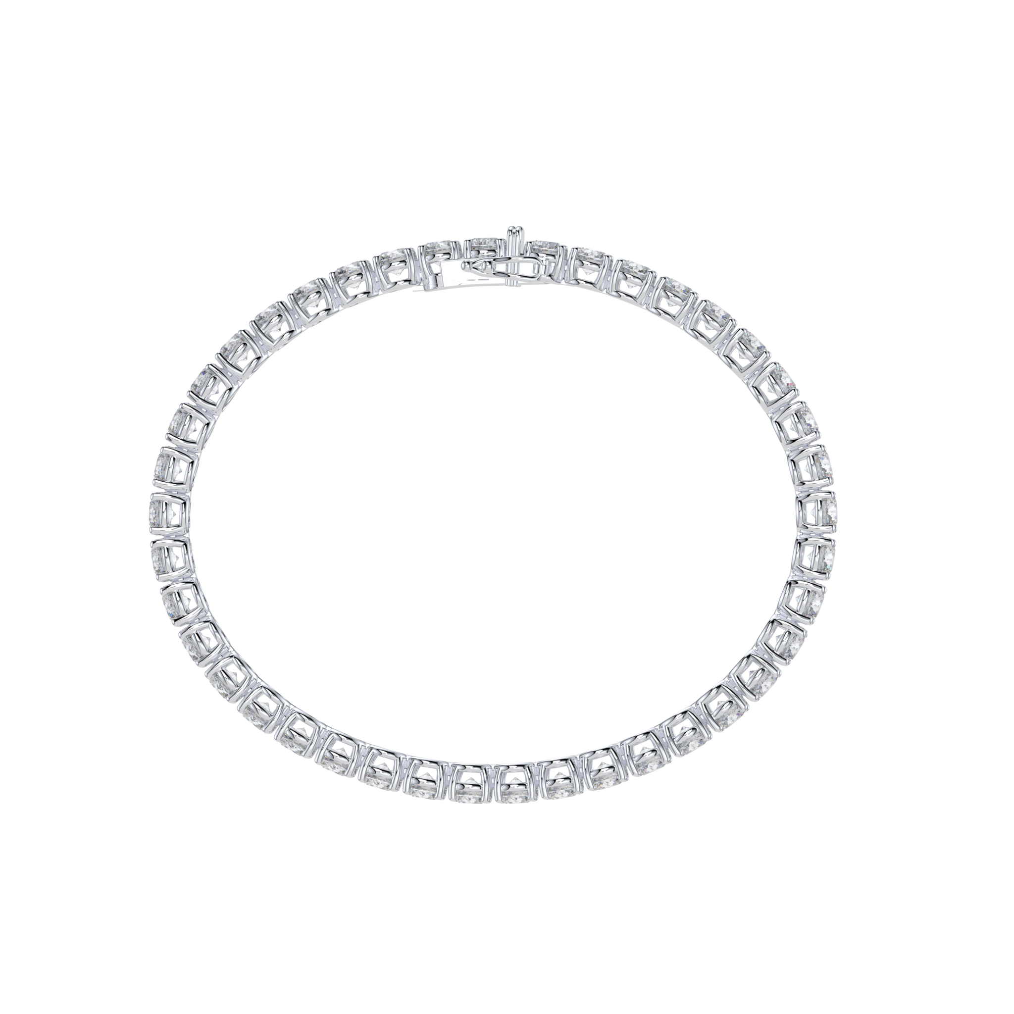 Bracelet with Natural Diamond on a White Gold