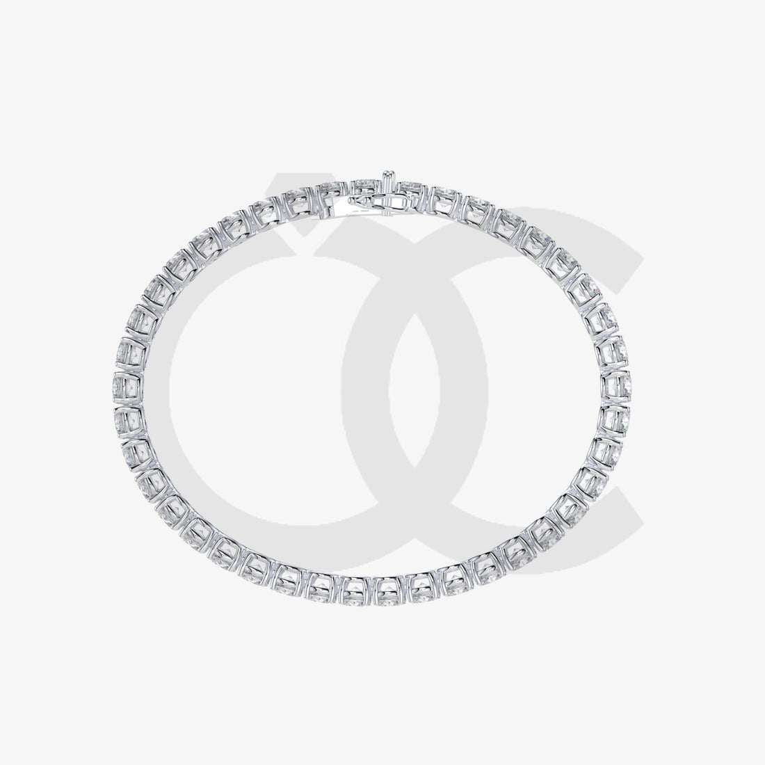 Bracelet with Natural Diamond on a White Gold