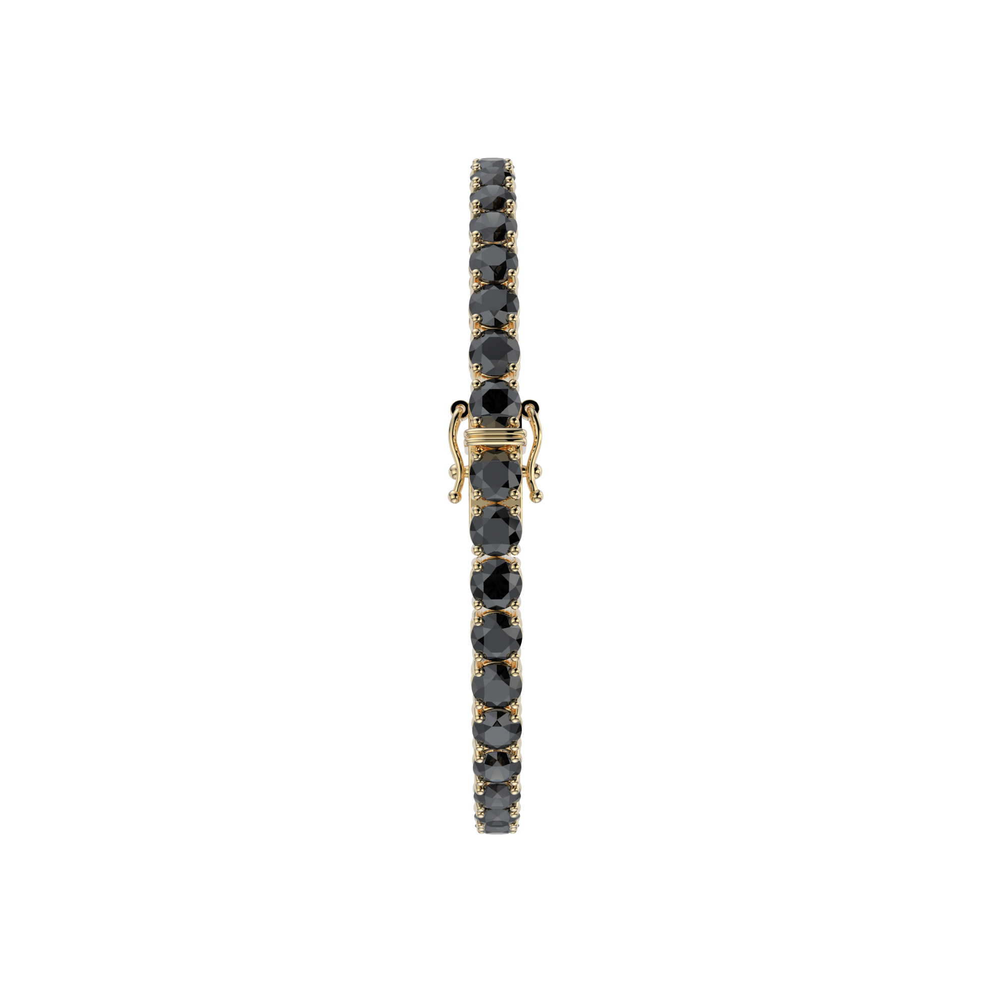 Bracelet with Black Diamond on a Yellow Gold