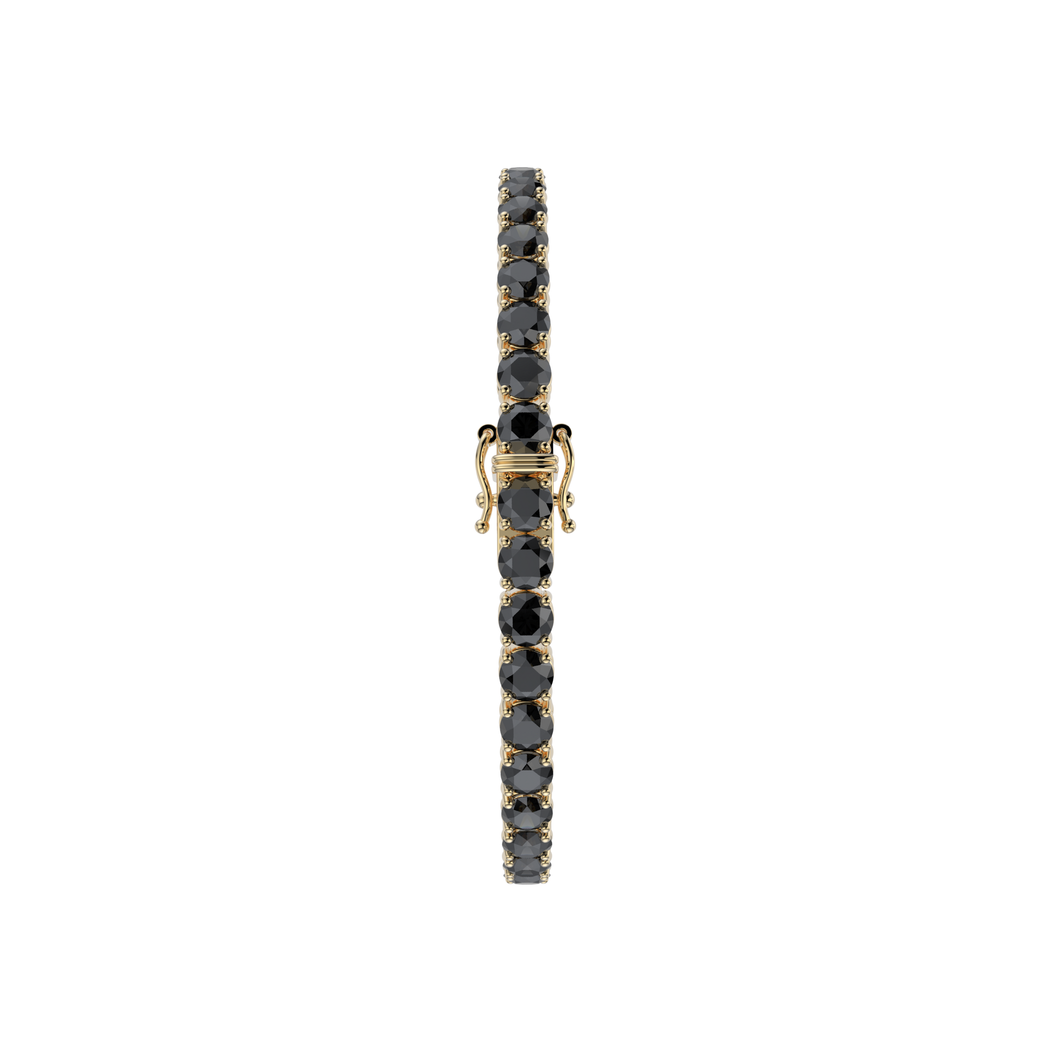 Bracelet with Black Diamond on a Yellow Gold