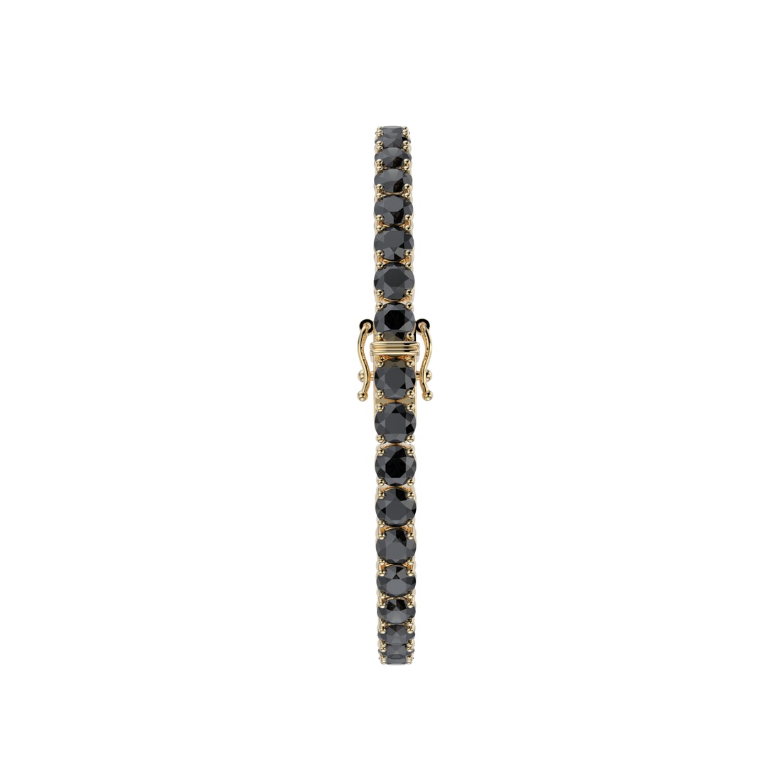 Bracelet with Black Diamond on a Yellow Gold