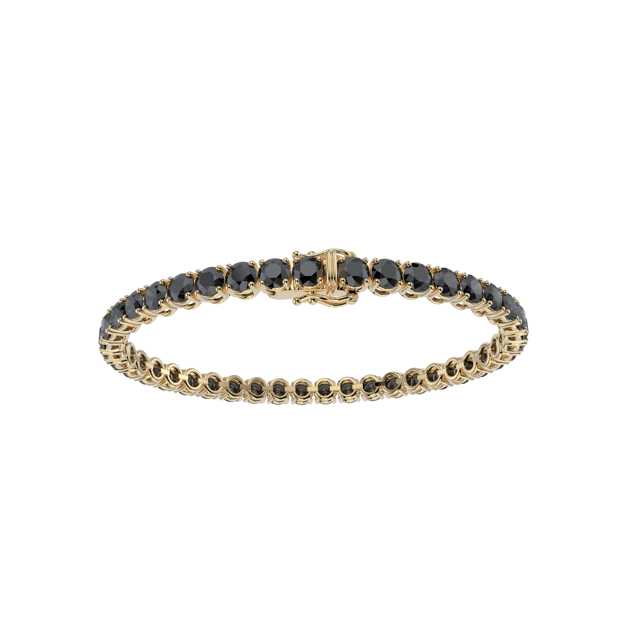 Bracelet with Black Diamond on a Yellow Gold