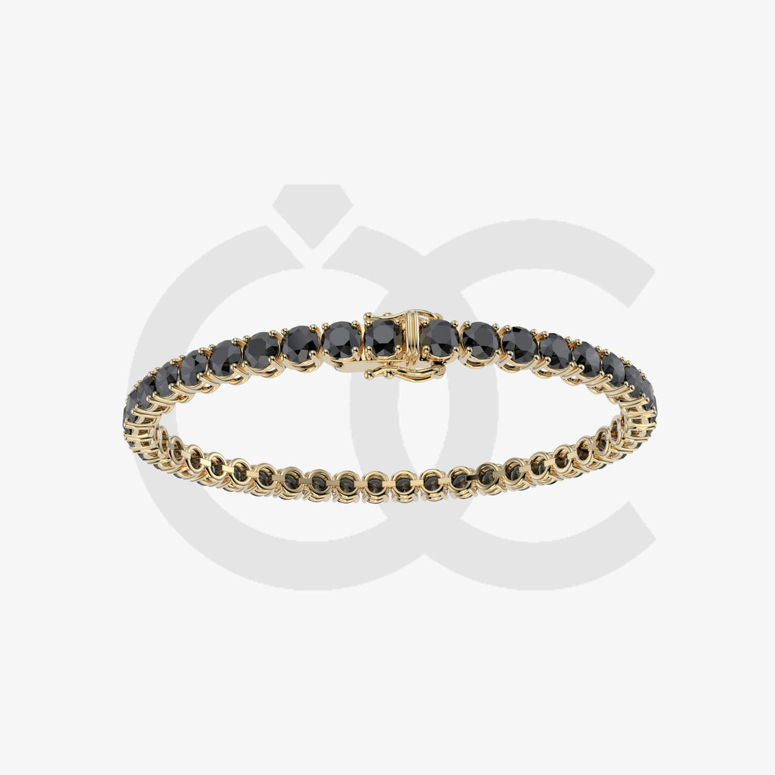 Bracelet with Black Diamond on a Yellow Gold