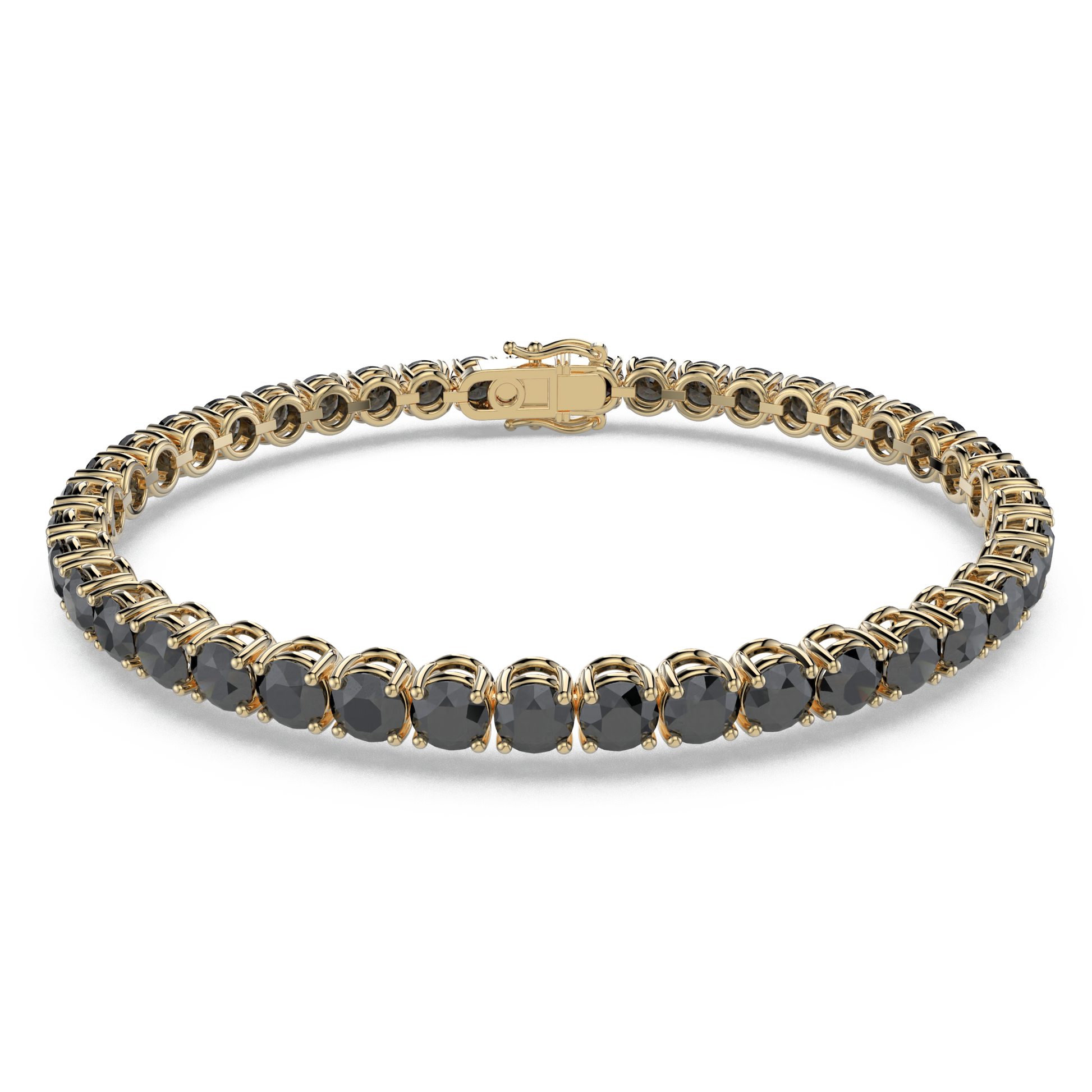 Bracelet with Black Diamond on a Yellow Gold