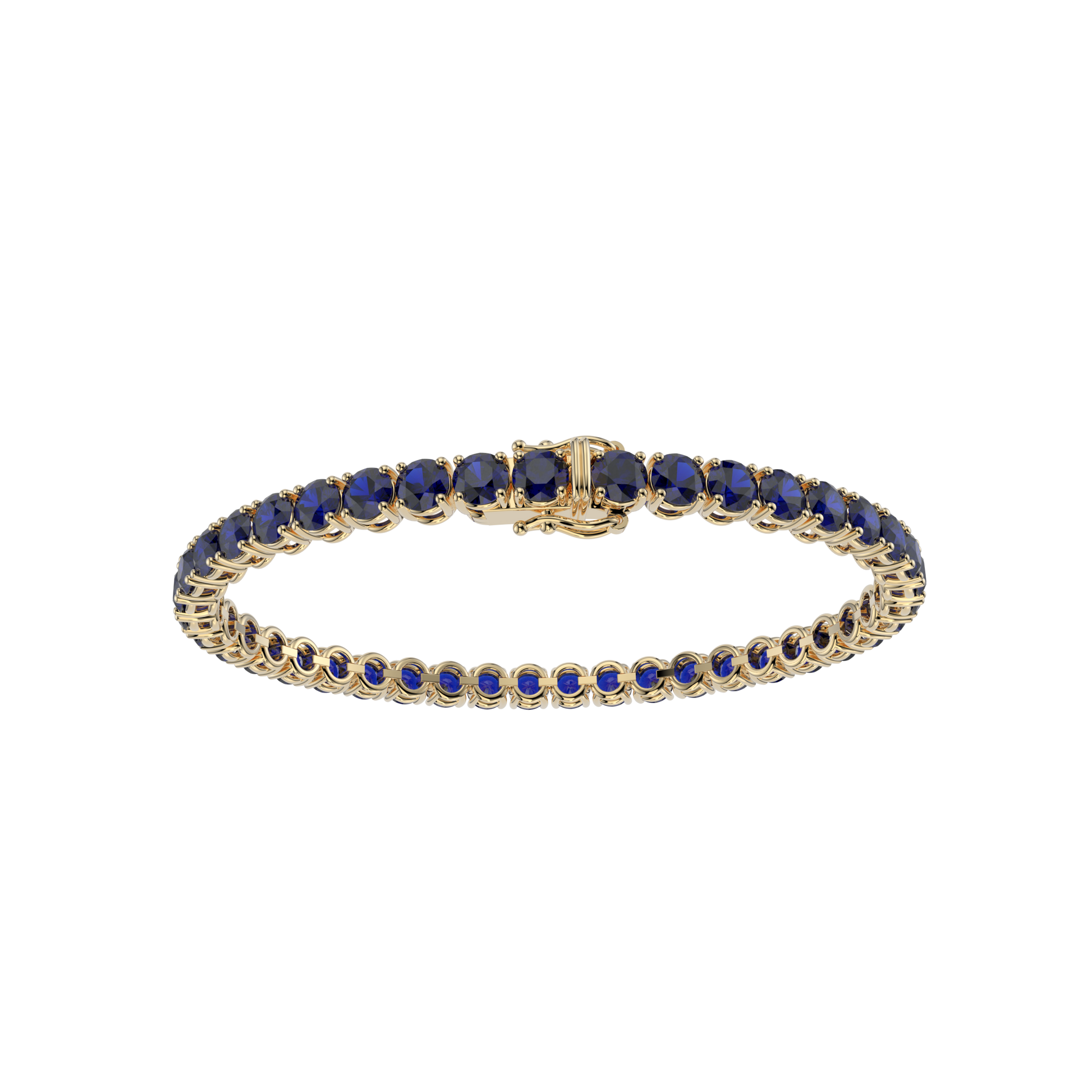 Bracelet with Blue Sapphire on a Yellow Gold