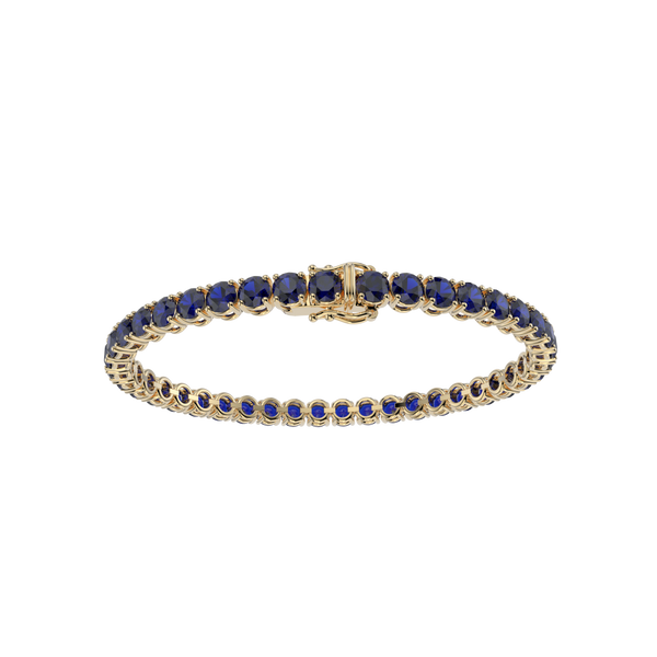 Bracelet with Blue Sapphire on a Yellow Gold