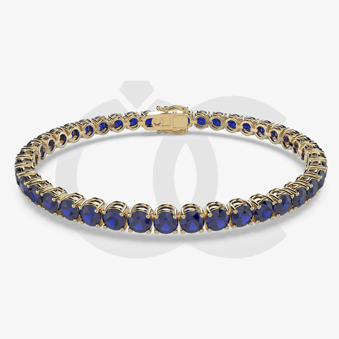 Bracelet with Blue Sapphire on a Yellow Gold