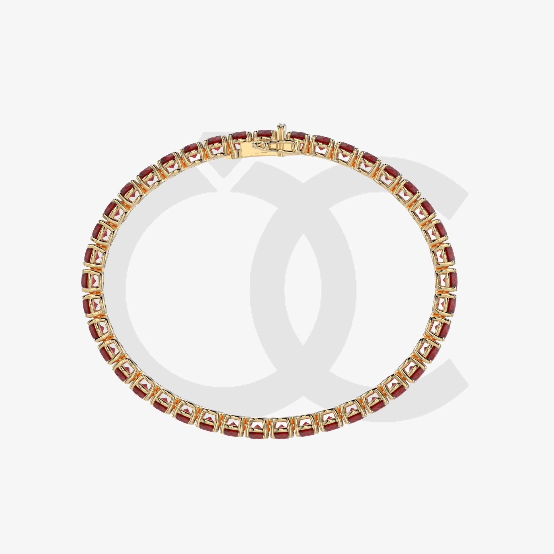Bracelet with Ruby on a Yellow Gold