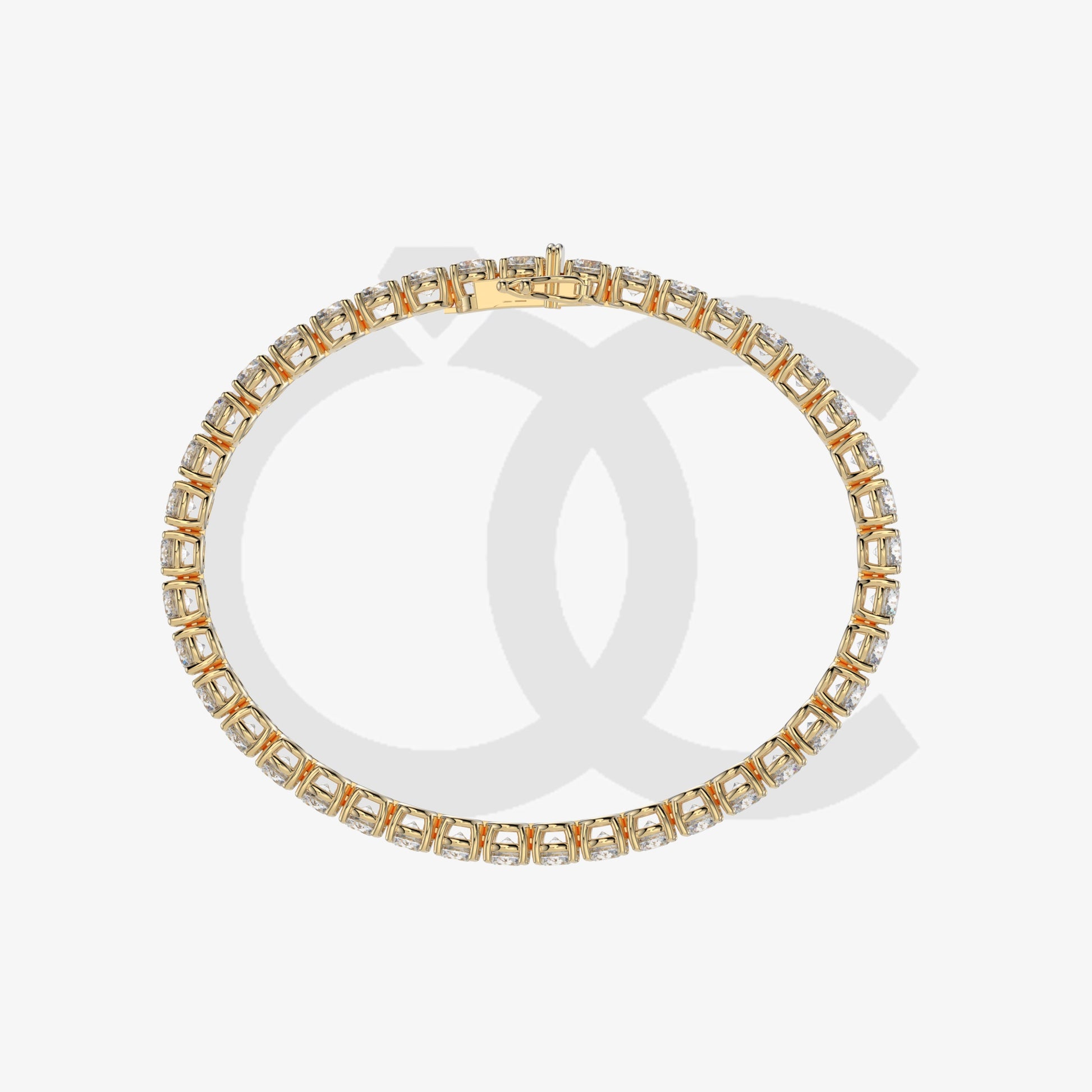 Bracelet with Natural Diamond on a Yellow Gold