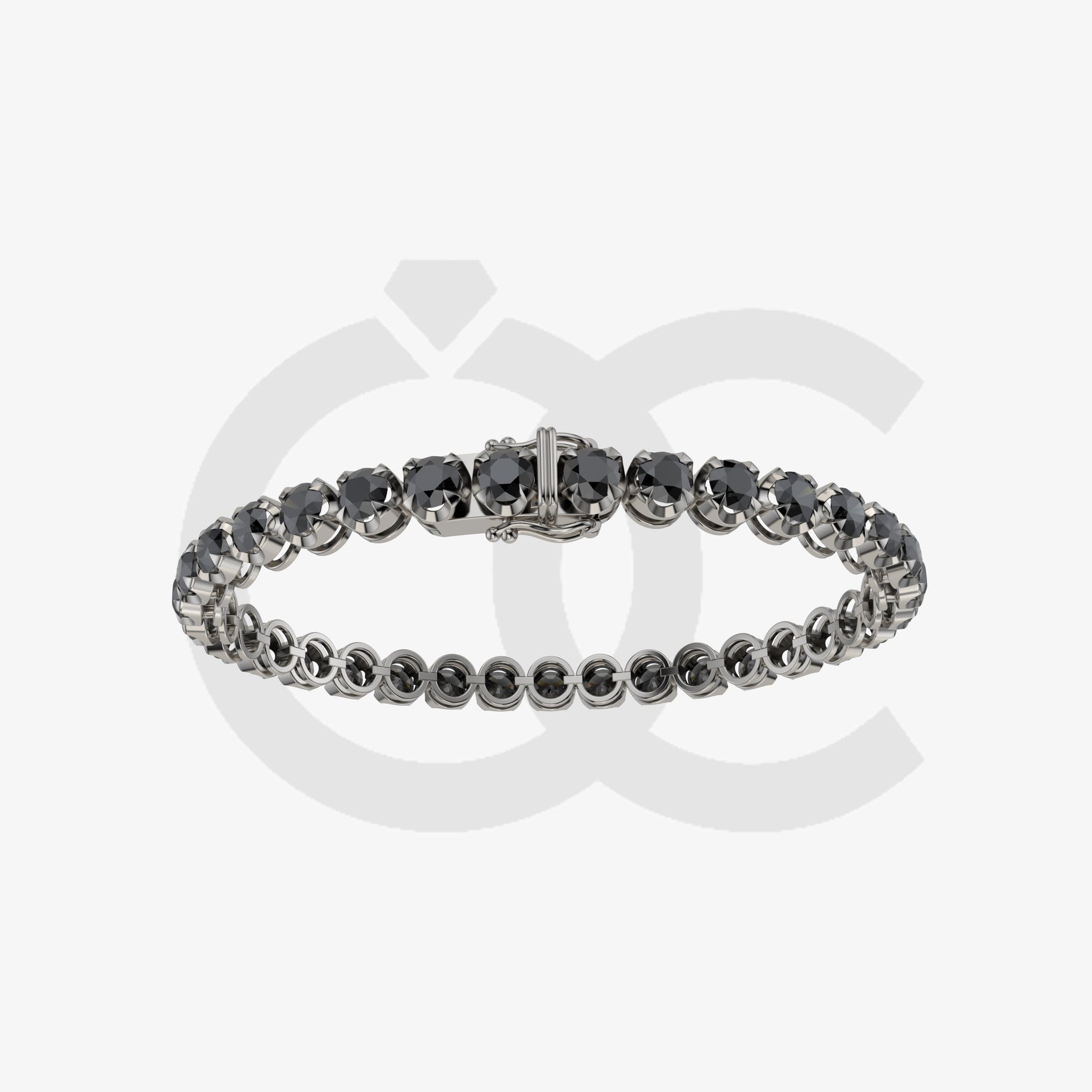 Bracelet with Black Diamond on a Black Gold