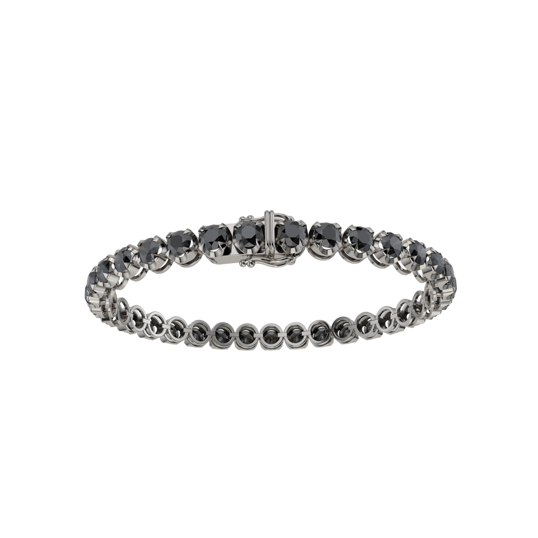 Bracelet with Moissanite on a Black Gold Vermeil