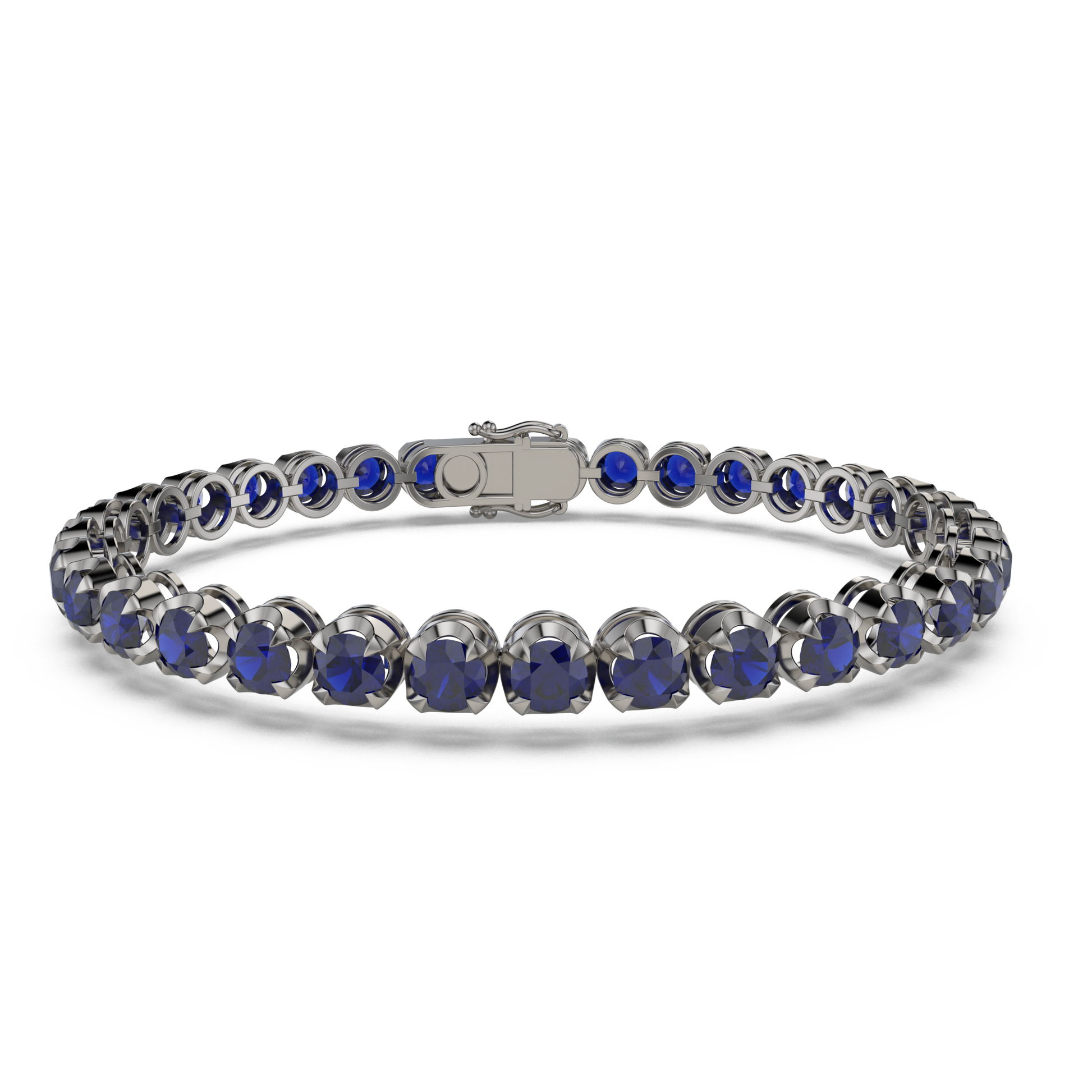 Bracelet with Blue Sapphire on a Black Gold