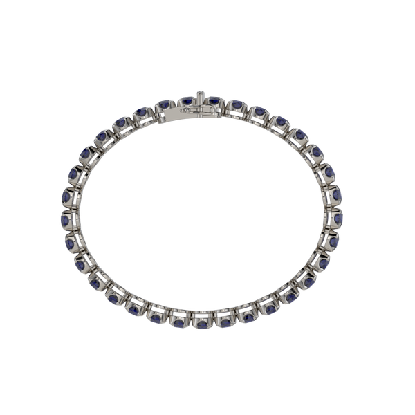Bracelet with Blue Sapphire on a Black Gold