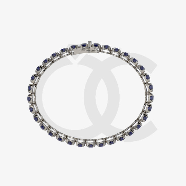 Bracelet with Blue Sapphire on a Black Gold