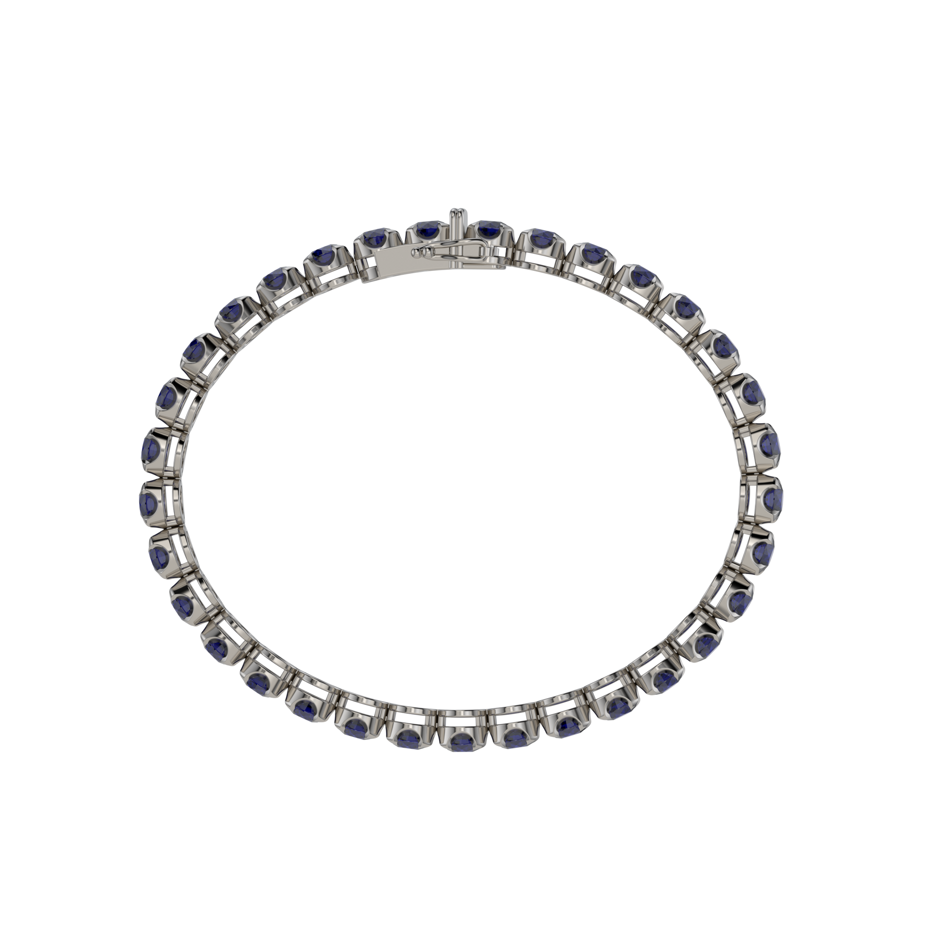 Bracelet with Blue Sapphire on a Black Gold