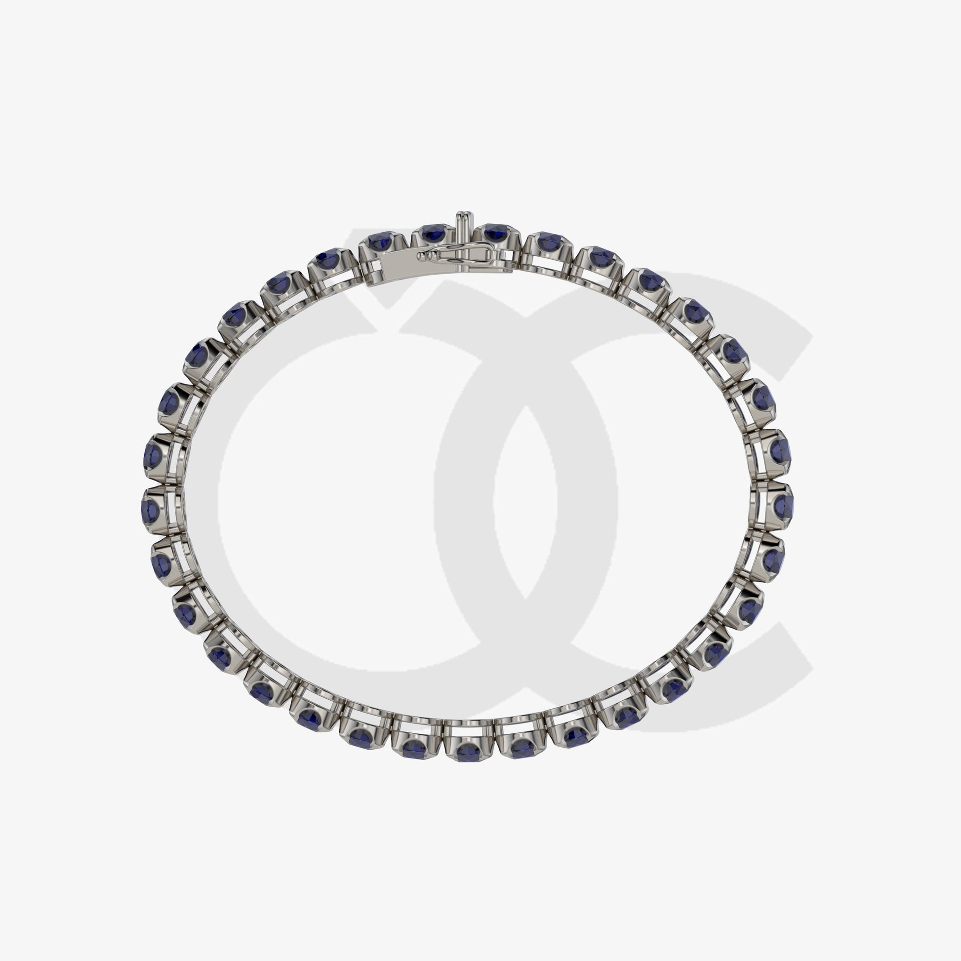 Bracelet with Blue Sapphire on a Black Gold