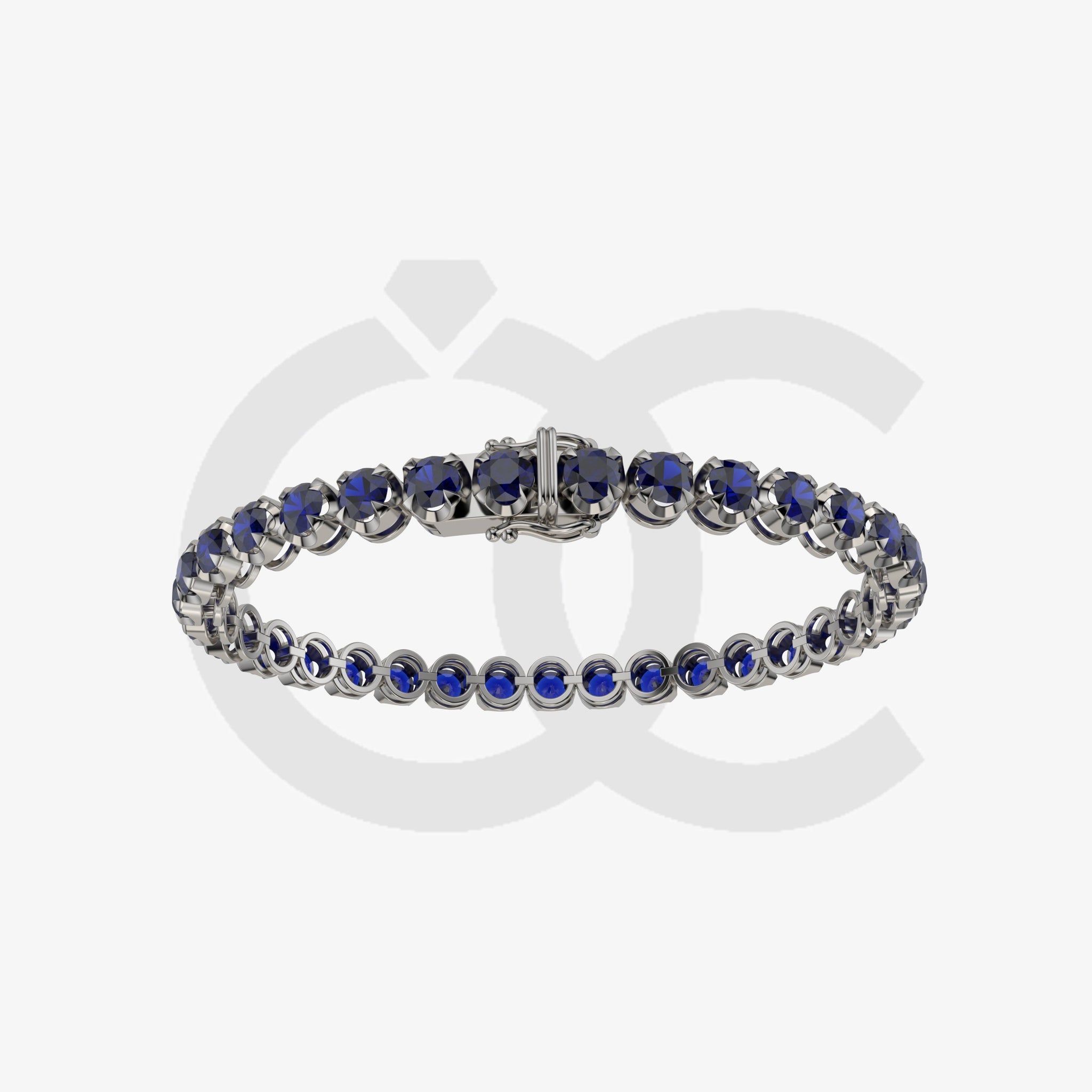 Bracelet with Blue Sapphire on a Black Gold