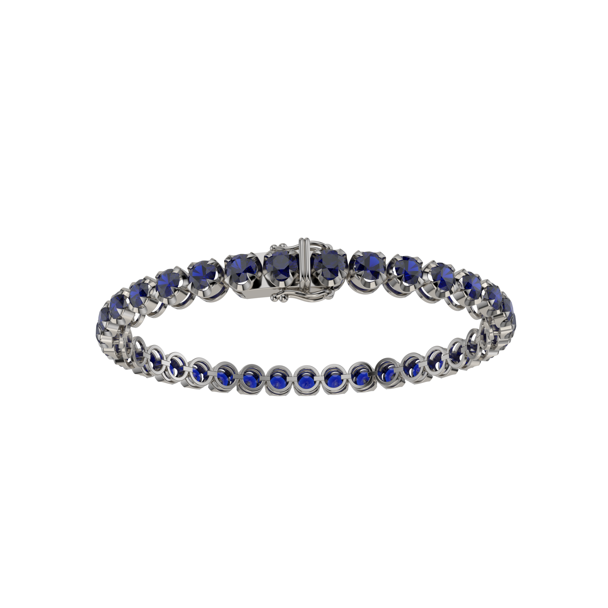Bracelet with Blue Sapphire on a Black Gold