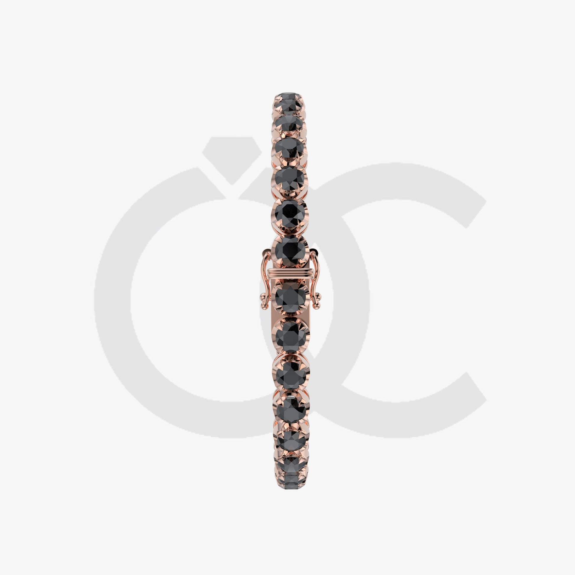 Bracelet with Black Diamond on a Rose Gold