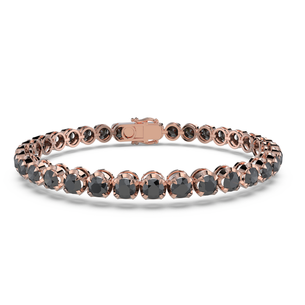 Bracelet with Black Diamond on a Rose Gold