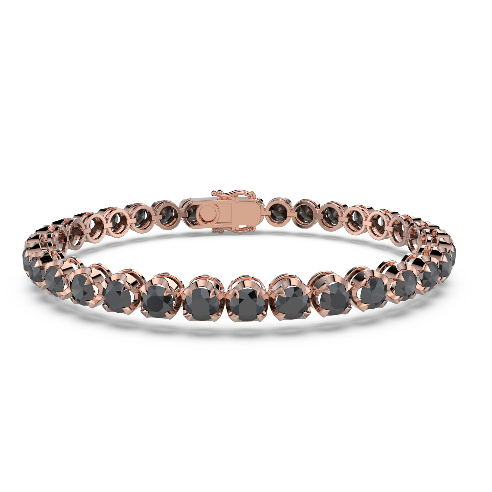 Bracelet with Black Diamond on a Rose Gold