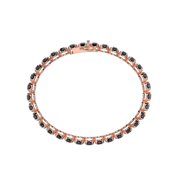 Bracelet with Black Diamond on a Rose Gold