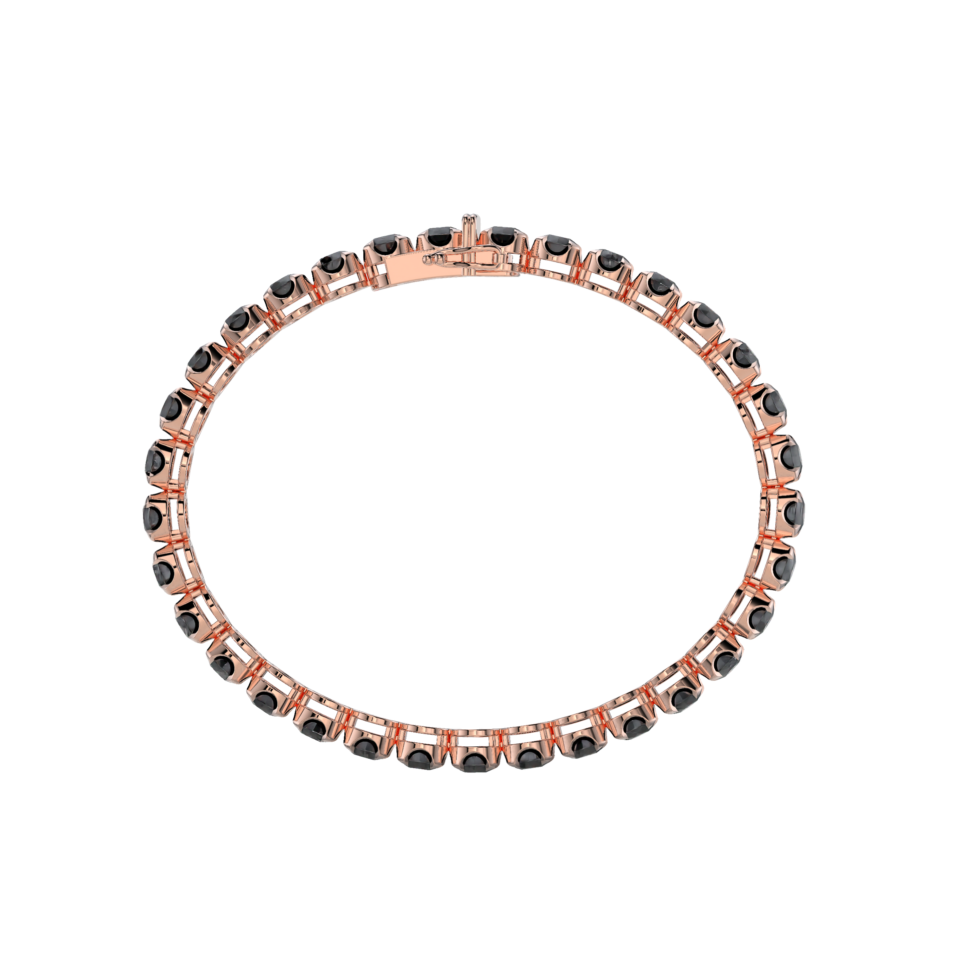 Bracelet with Black Diamond on a Rose Gold