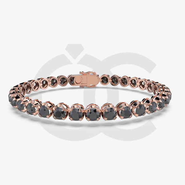 Bracelet with Moissanite on a Rose Gold Vermeil