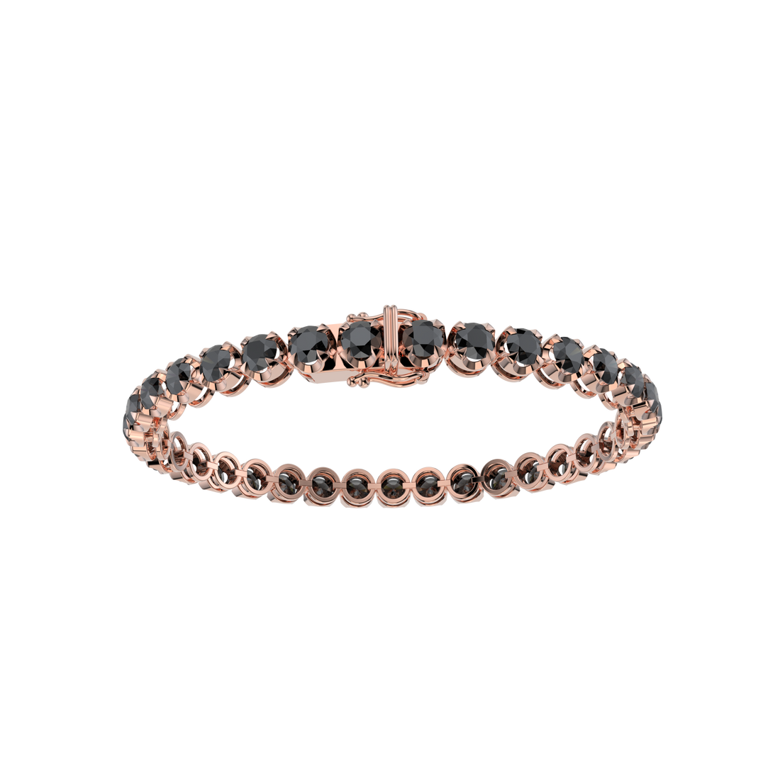 Bracelet with Black Diamond on a Rose Gold