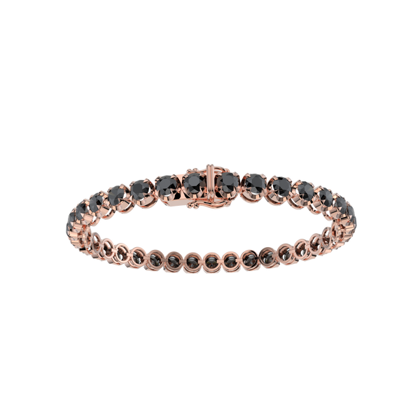 Bracelet with Black Diamond on a Rose Gold
