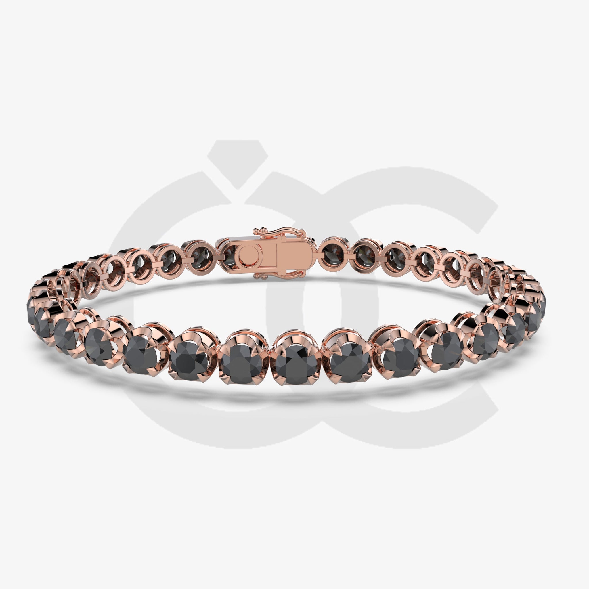 Bracelet with Black Diamond on a Rose Gold