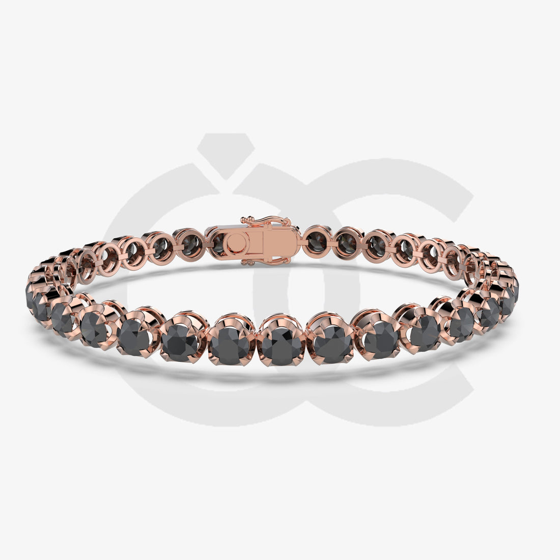 Bracelet with Black Diamond on a Rose Gold