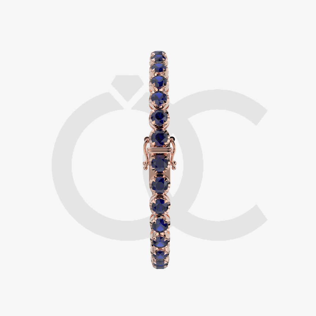 Bracelet with Blue Sapphire on a Rose Gold