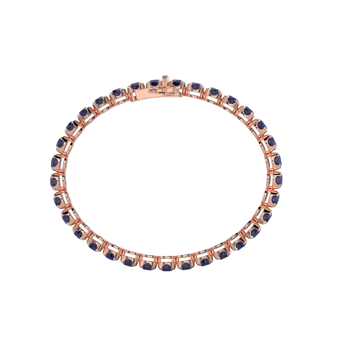 Bracelet with Blue Sapphire on a Rose Gold