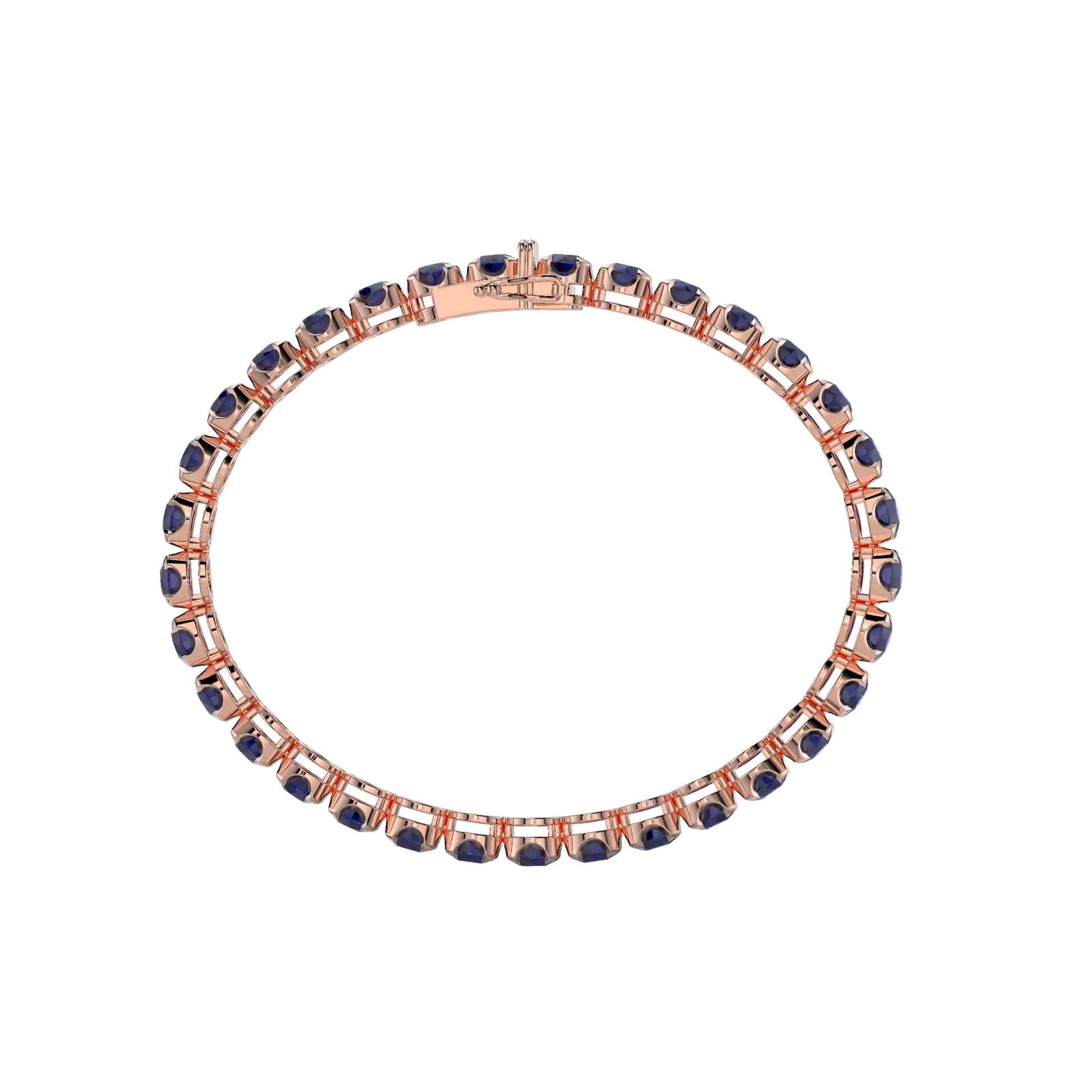 Bracelet with Blue Sapphire on a Rose Gold