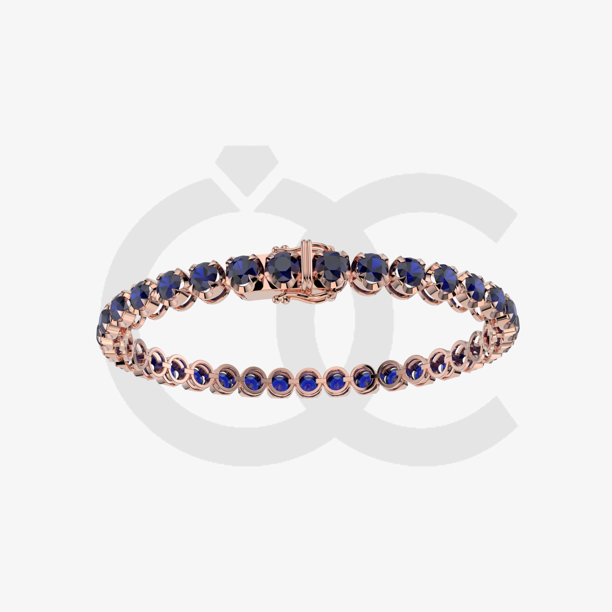 Bracelet with Blue Sapphire on a Rose Gold