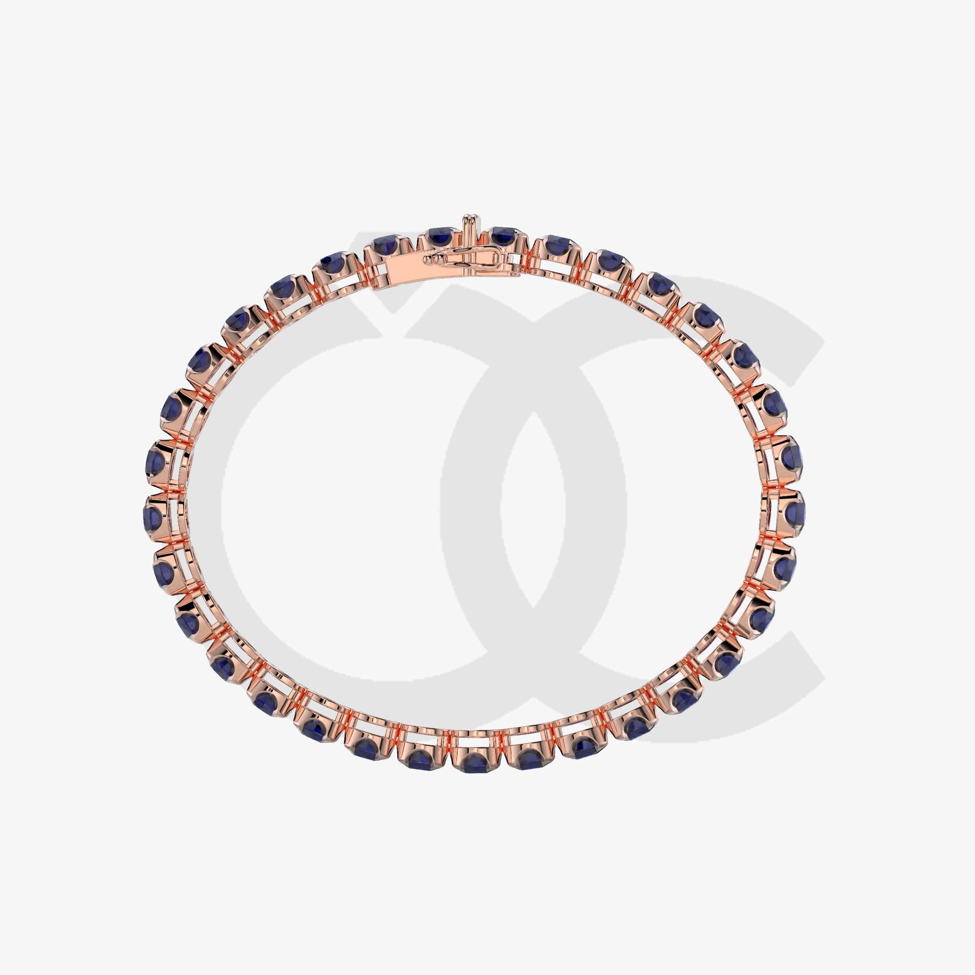 Bracelet with Blue Sapphire on a Rose Gold